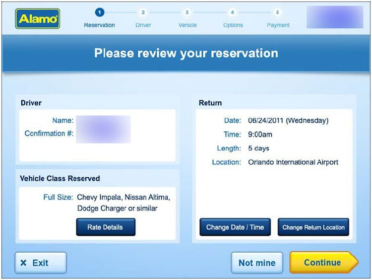 Review your reservation